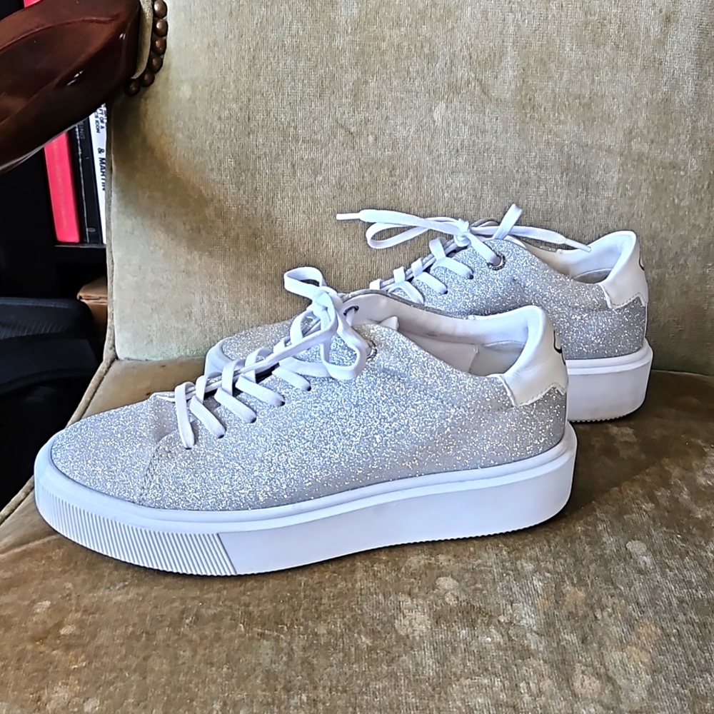 Ted Baker London Glitzzy silver sparkle sneakers us 6.5 uk 4
